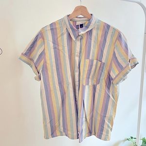 Pastel Striped Button-Up
